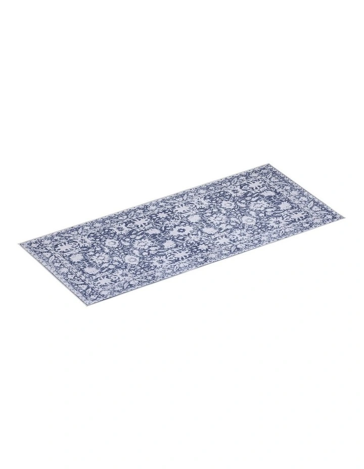 Hallway Runner Rug Soft Velvet Washable Modern Kitchen Mat 80x180cm in Blue image 2