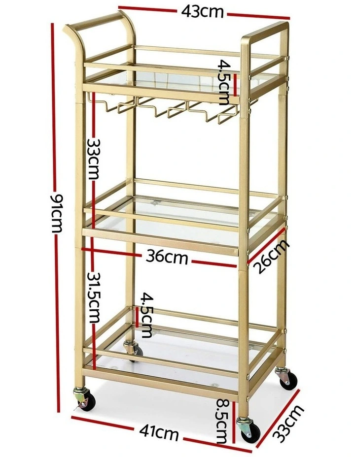 Kitchen Island Cart 43cm in Gold image 4