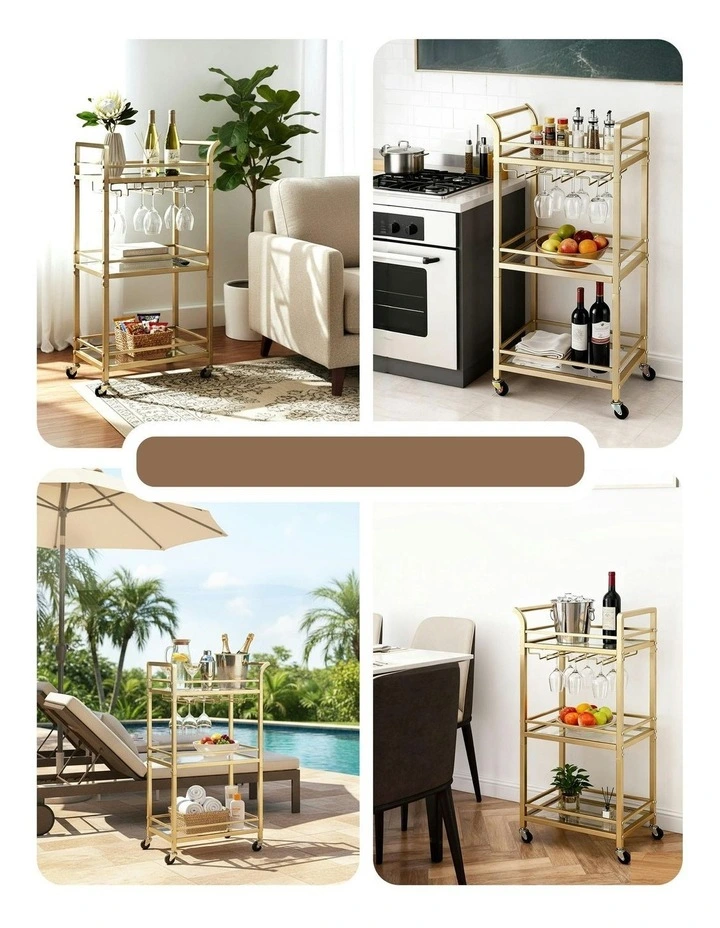 Kitchen Island Cart 43cm in Gold image 7