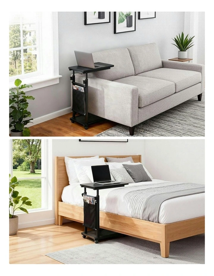 Laptop Desk Height Adjustable Mobile Workstation Computer Desks 48CM in Black image 5