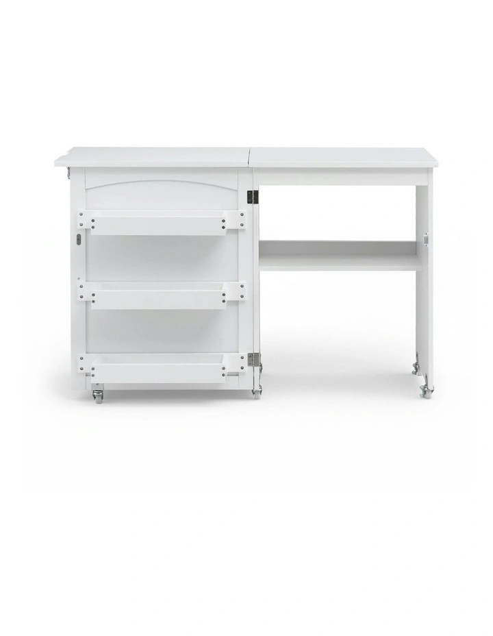 Folding Sewing Table in White image 5