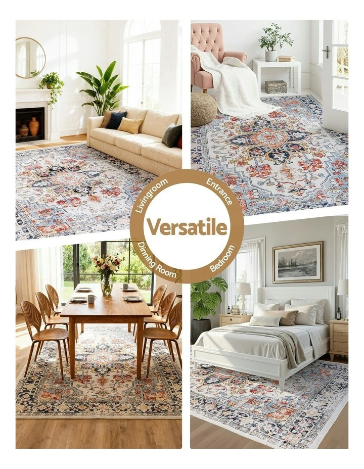 Floor Rug Large Washable Carpet 240x340cm in Multi image 7