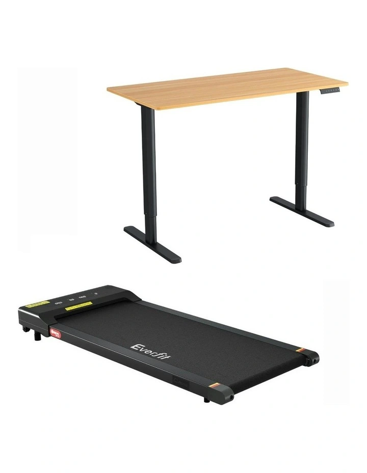 Electric Treadmill With Automatic Standing Desk 120cm in Black image 1