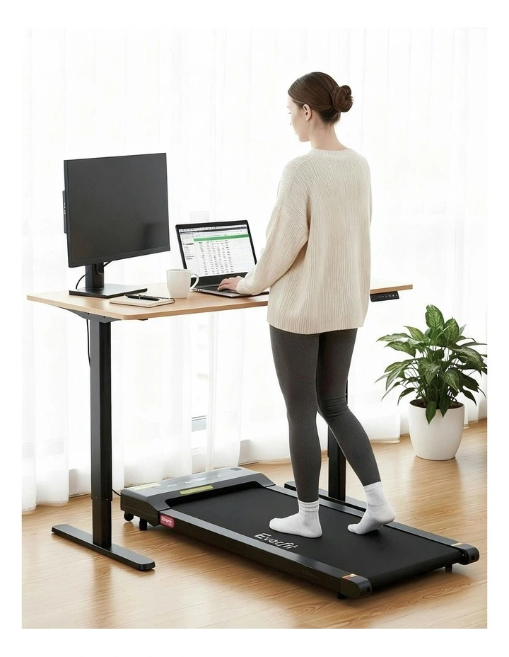 Electric Treadmill With Automatic Standing Desk 120cm in Black image 6