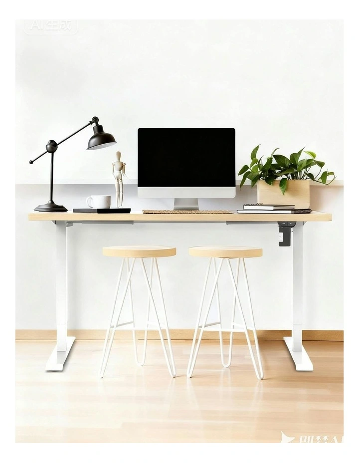 Electric Treadmill With 140cm Automatic Standing Desk Walking Pad 360mm in Beige image 5