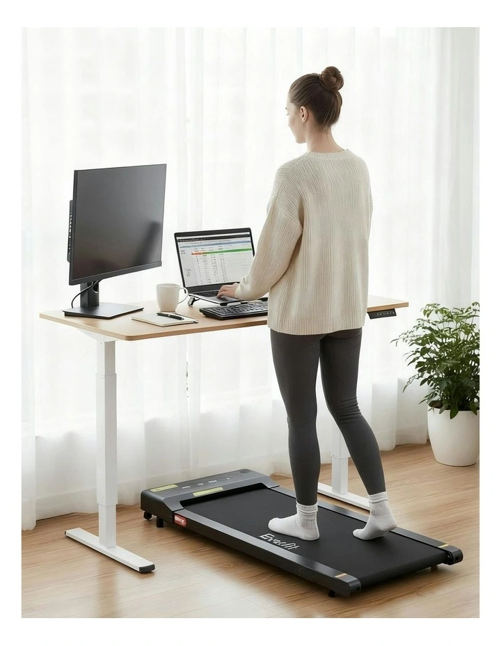 Electric Treadmill With 140cm Automatic Standing Desk Walking Pad 400mm in oak image 7