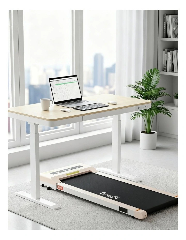 Electric Treadmill With 120cm Automatic Standing Desk Walking Pad 360mm in Oak image 3