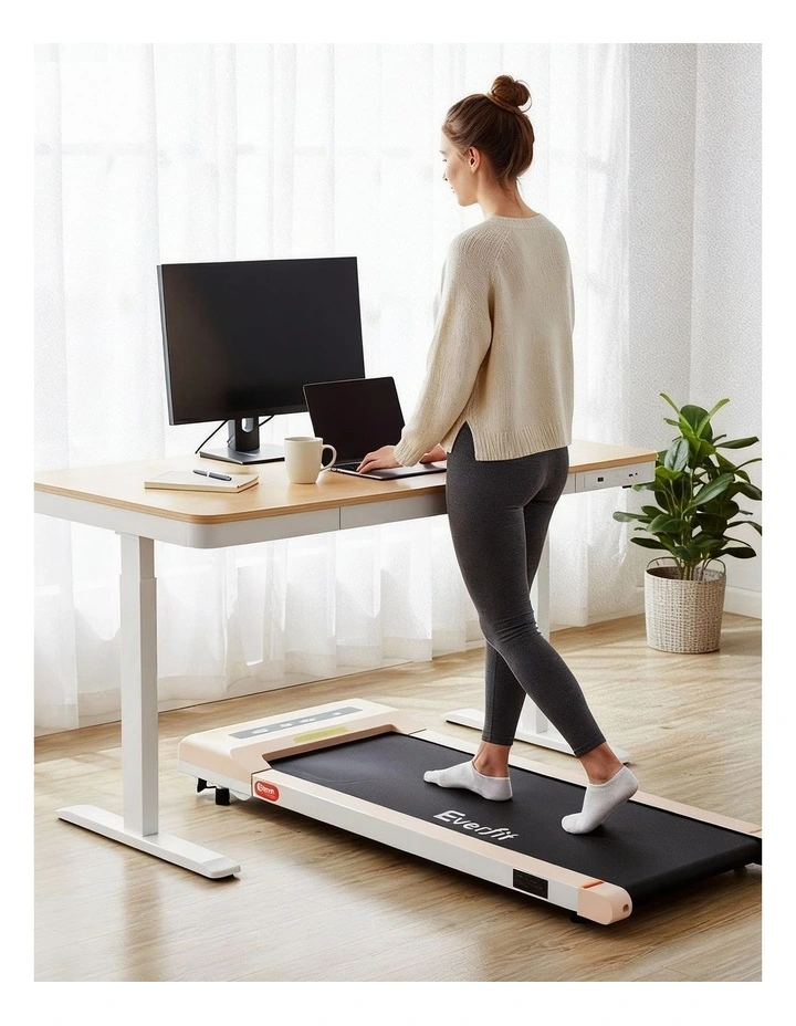 Electric Treadmill With 120cm Automatic Standing Desk Walking Pad 360mm in Oak image 7