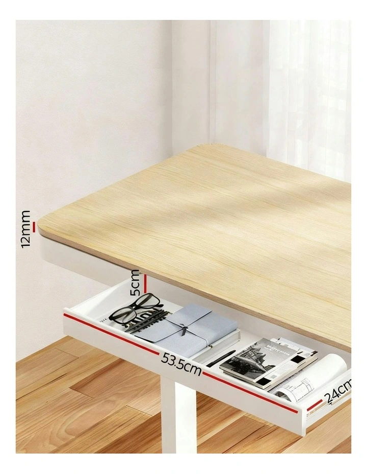 Electric Treadmill With 120cm Automatic Standing Desk Walking Pad 400mm in White/Oak image 5