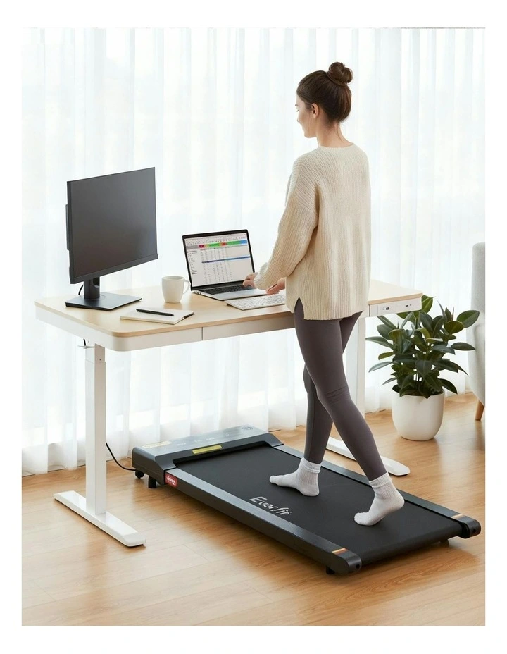 Electric Treadmill With 120cm Automatic Standing Desk Walking Pad 400mm in White/Oak image 7