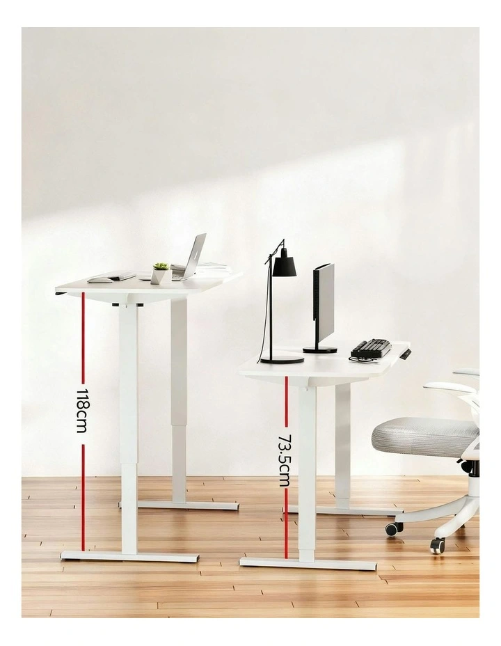 Electric Treadmill With 140cm Automatic Standing Desk Walking Pad 360mm in White image 5