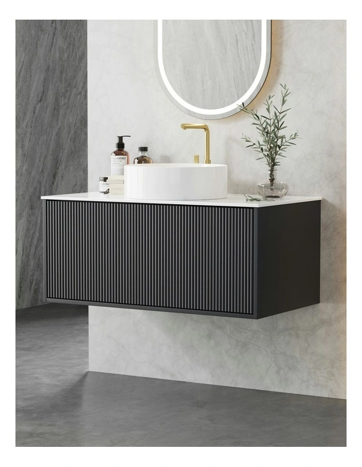 Vanity Unit Bathroom Cabinet Storage 900mm in Black image 3