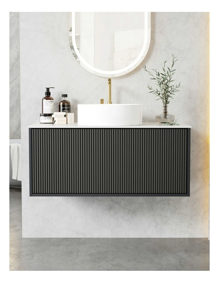 Vanity Unit Bathroom Cabinet Storage 900mm in Black image 5