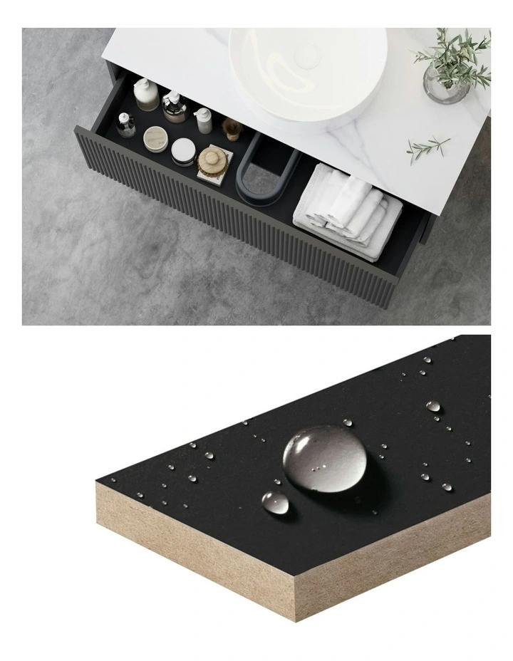 Vanity Unit Bathroom Cabinet Storage 900mm in Black image 6