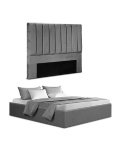 Double Bed Frame in Grey Velvet