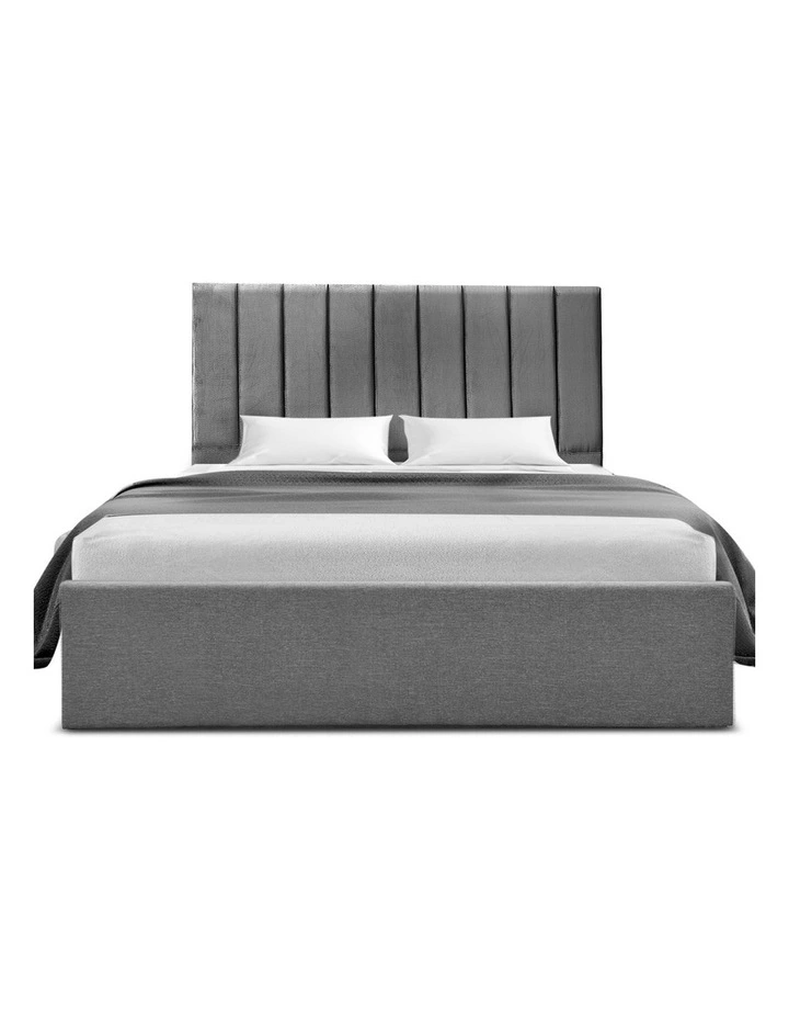 Double Bed Frame in Grey Velvet image 2