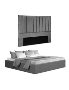 King Bed Frame with Storage in Grey
