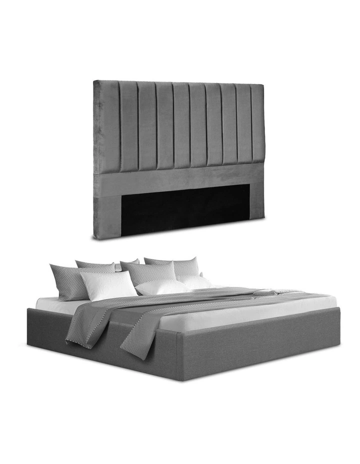 King Bed Frame with Storage in Grey image 1