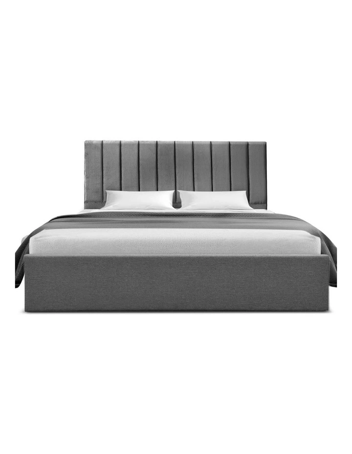 King Bed Frame with Storage in Grey image 2