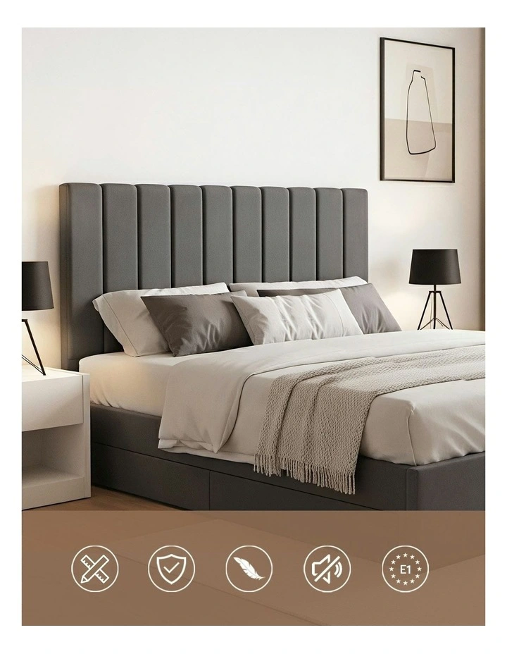 King Bed Frame with Storage in Grey image 6