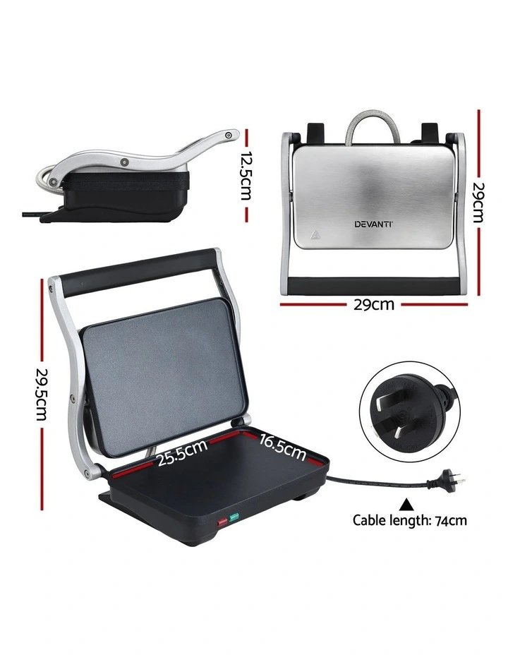 3 in 1 Sandwich Maker Steak Press Grill 1000W in Black image 4