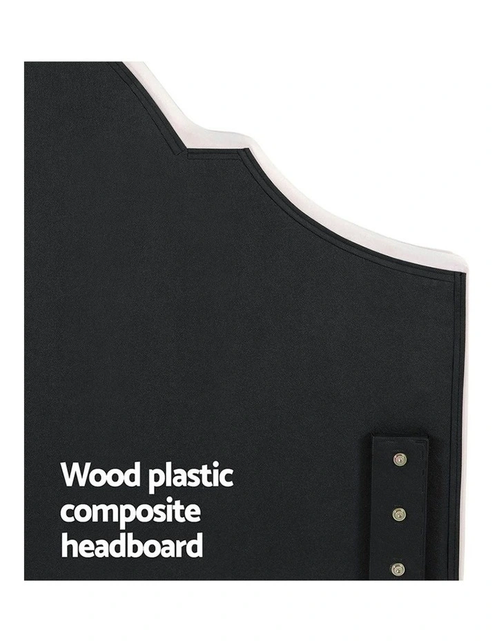 Queen Bed Frame with Storage Scalloped Wooden Platform Base in Beige image 7