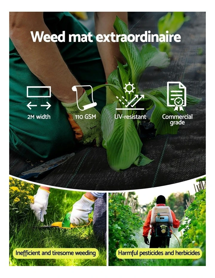 Weed Control Mat 2x50m in Black image 6