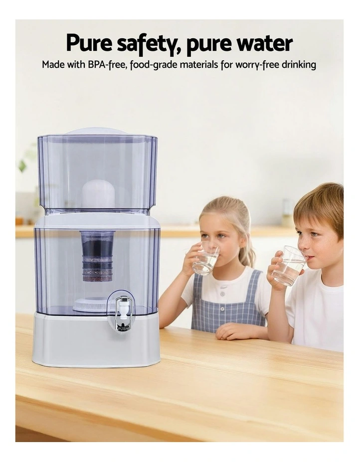Benchtop Water Filter 24L Gravity Multi-Stage BPA-Free in White image 7