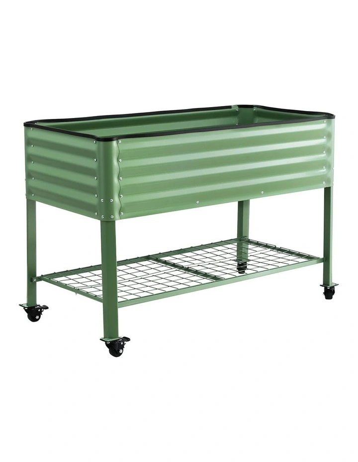 Mobile Raised Garden Bed with Wheels in Green image 7