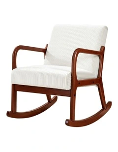 Rocking Armchair Nursing Chair in Corduroy Beige