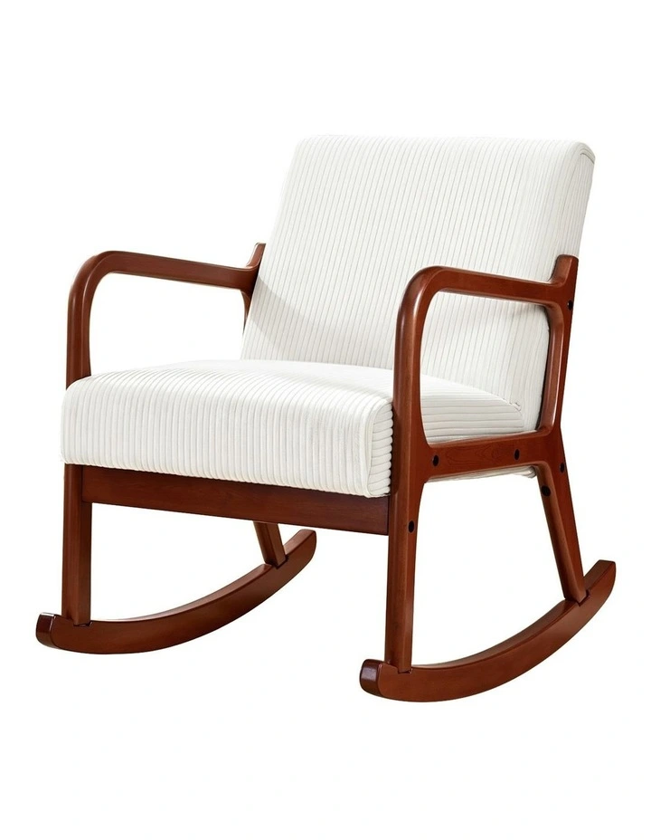 Rocking Armchair Nursing Chair in Corduroy Beige image 1