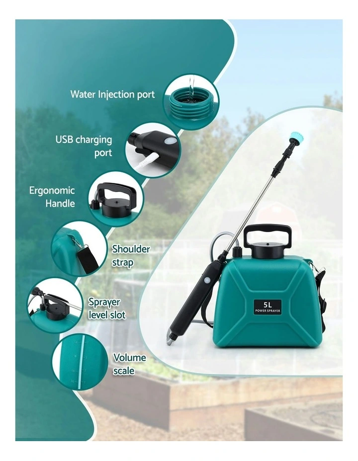 Weed Sprayer Garden Sprayer Usb Charging Electric Shoulder Sprayer 5L image 5