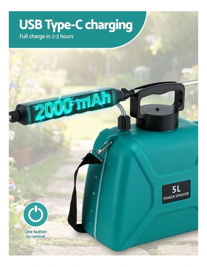 Weed Sprayer Garden Sprayer Usb Charging Electric Shoulder Sprayer 5L image 7