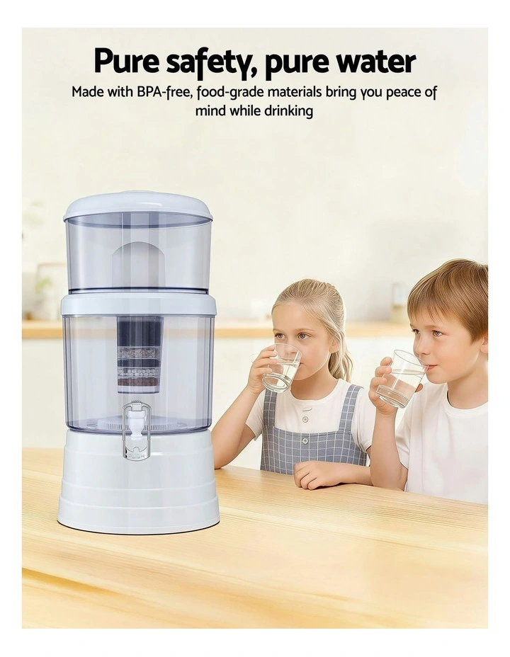 Benchtop Water Filter 16L Gravity Multi-Stage BPA-Free in White image 7