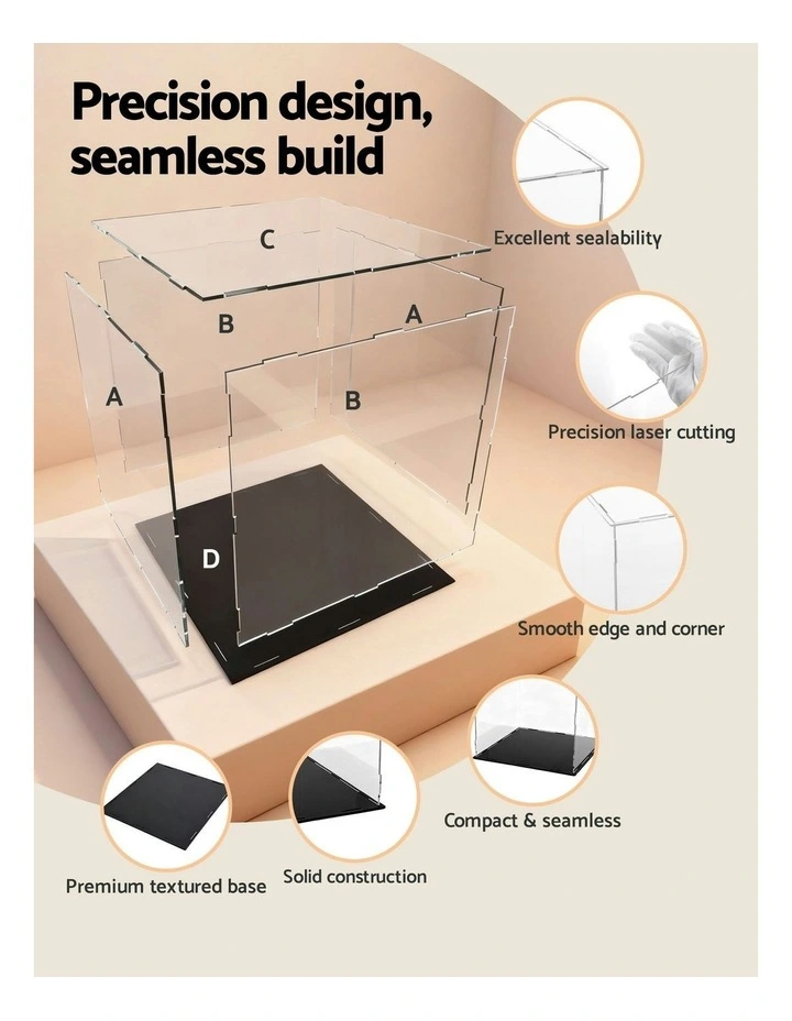Acrylic Display Case Dustproof Protection Box For Car Toys 30cm in Clear image 6