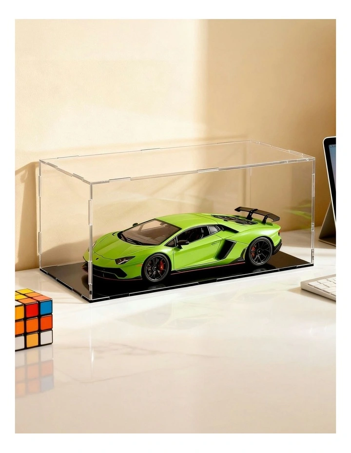 Acrylic Display Case Dustproof Protection Box For Car Toys 15cm in Clear image 3