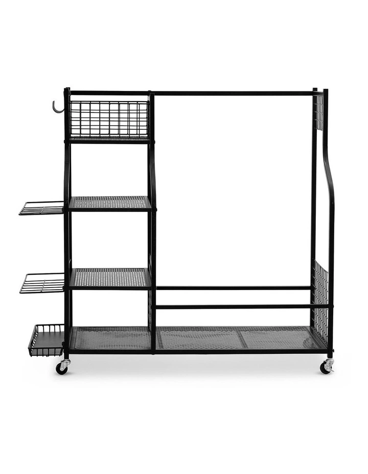 Golf Bag Storage Golf Storage Garage Organizer with Wheels in Black image 2