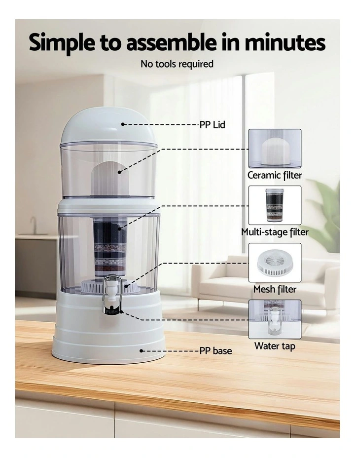 Benchtop Water Filter 14L Gravity Multi-Stage in White image 5