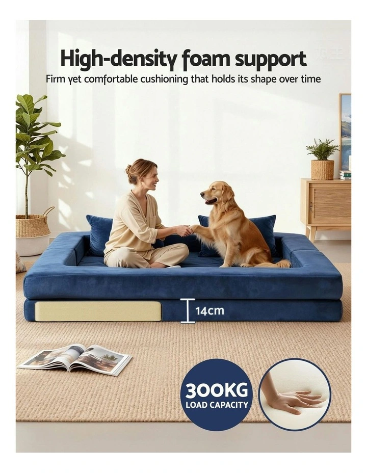 Convertible Folding Sofa Bed in Blue image 7