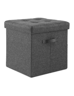 Foldable Storage Rest Foot Stool in Grey