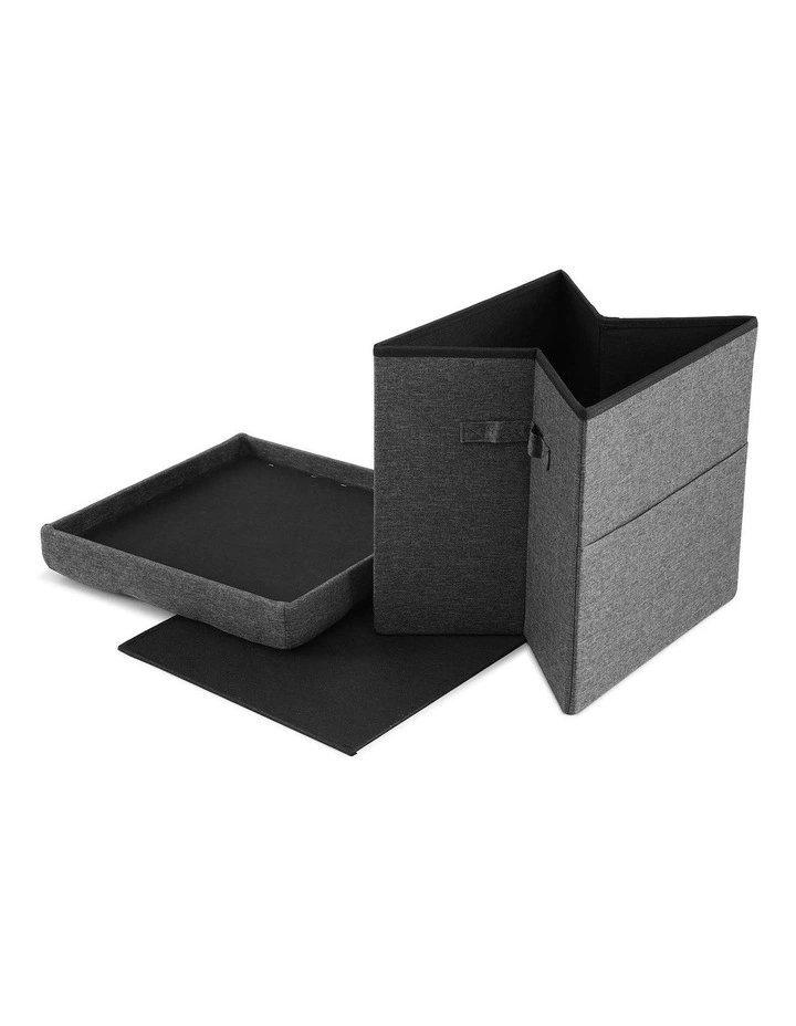 Foldable Storage Rest Foot Stool in Grey image 2