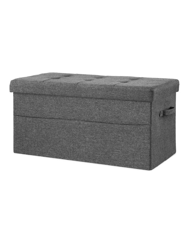 Storage Foldable Foot Rest Stool in Grey image 1