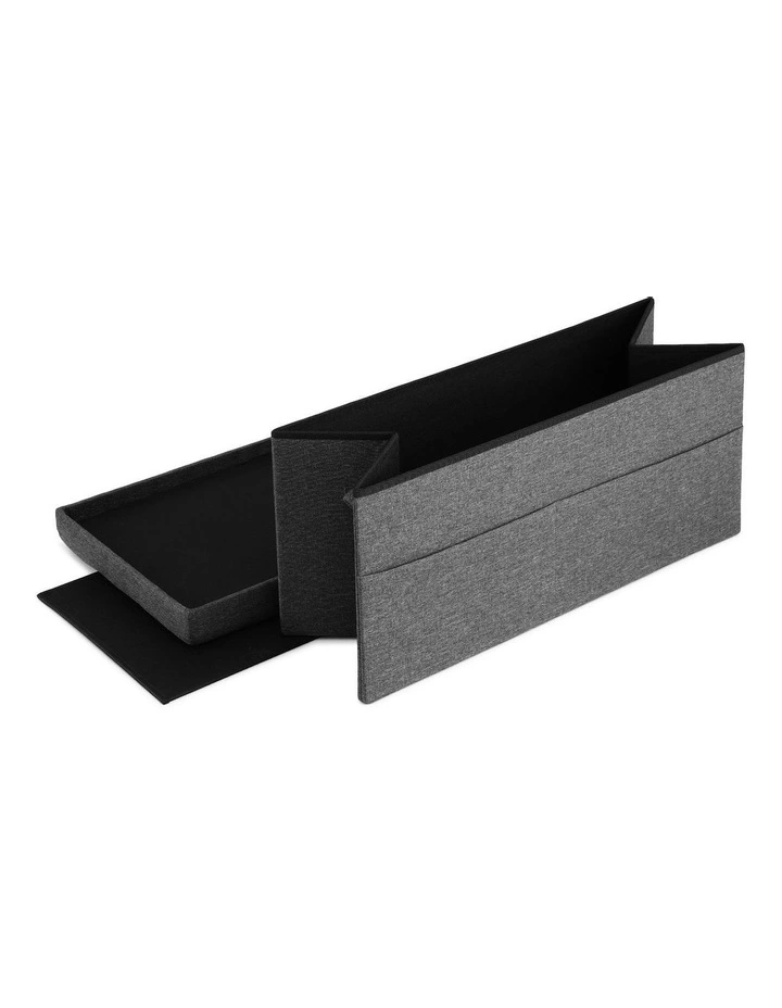 Storage Foldable Foot Rest Stool in Grey image 2