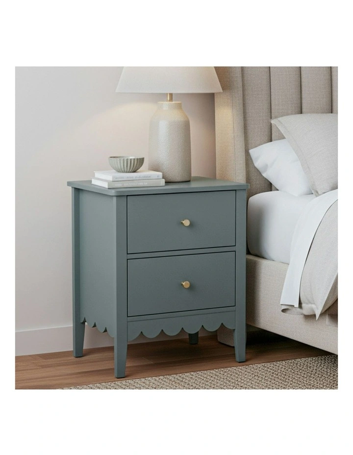Artiss Bedside Table 2 Drawers in Green image 3