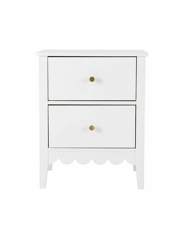 Bedside Table 2 Drawers in White image 4