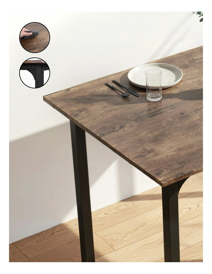 Dining Table And Chairs Set Of 5 in Rustic Brown image 5