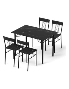 Dining Table And Chairs Set Of 5 in Black