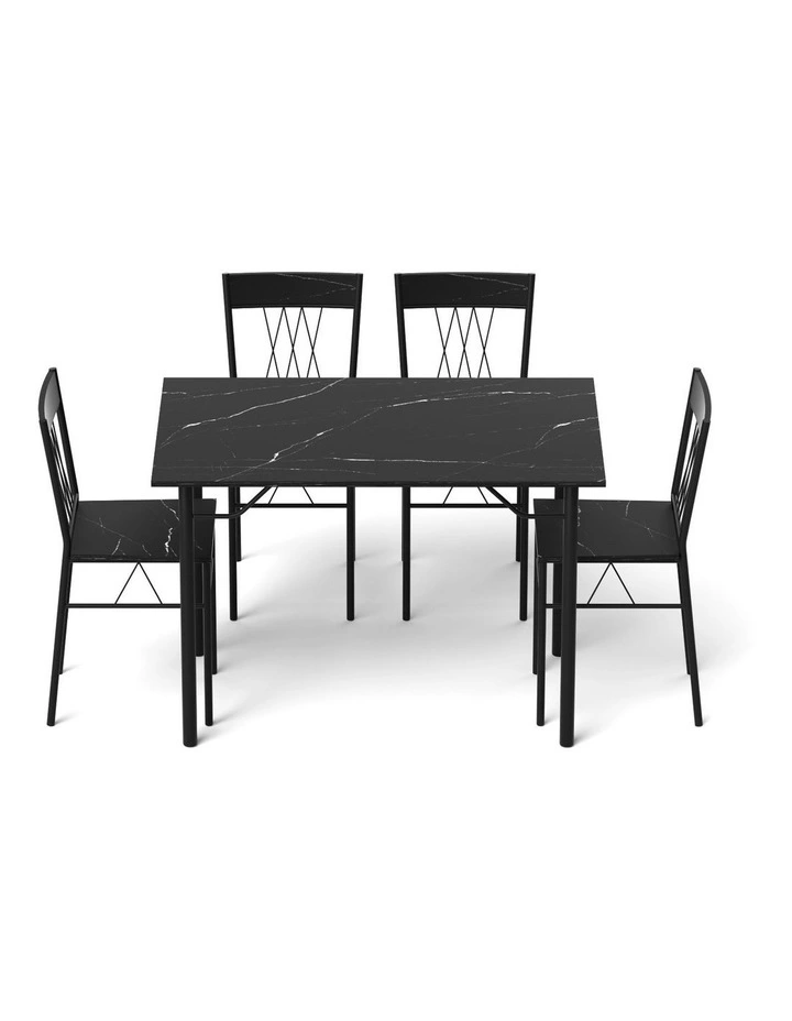 Dining Table And Chairs Set Of 5 in Black image 2