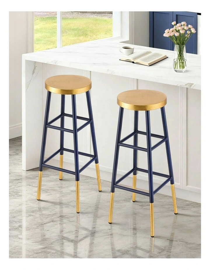 Metal Bar Stools Set Of 2 in Multi image 3