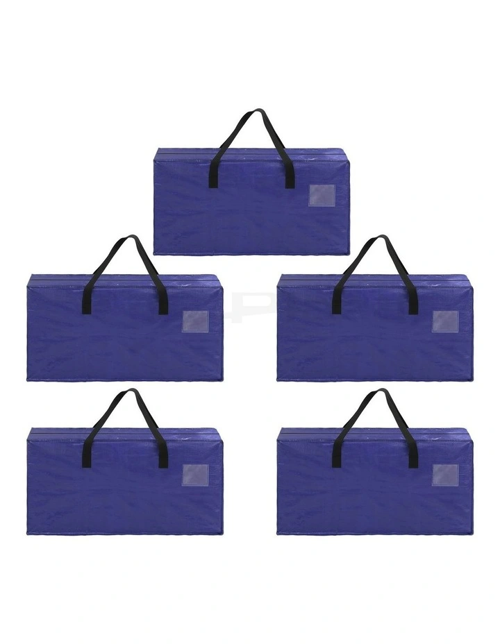 Moving Bags Heavy Duty Waterproof Backpack Straps Large Storage Totes 5 Pack in Blue image 2